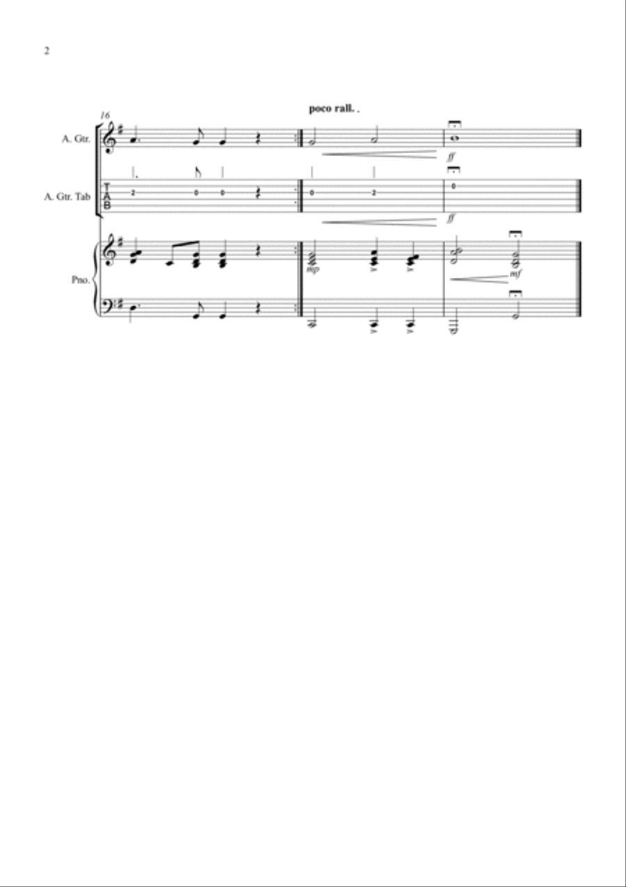 Ode To Joy for Guitar and Piano Acoustic Guitar scores gallery preview page 2