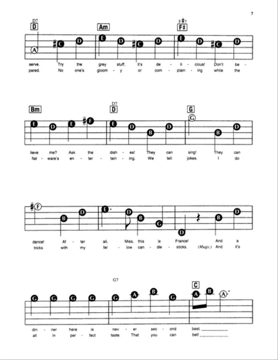 Be Our Guest (from Beauty and The Beast) Electronic Keyboard scores gallery preview page 2