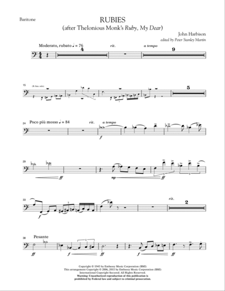 Rubies (After Thelonious Monk's 