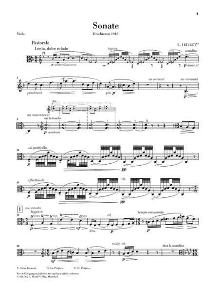 Claude Debussy – Sonata for Flute, Viola and Harp
