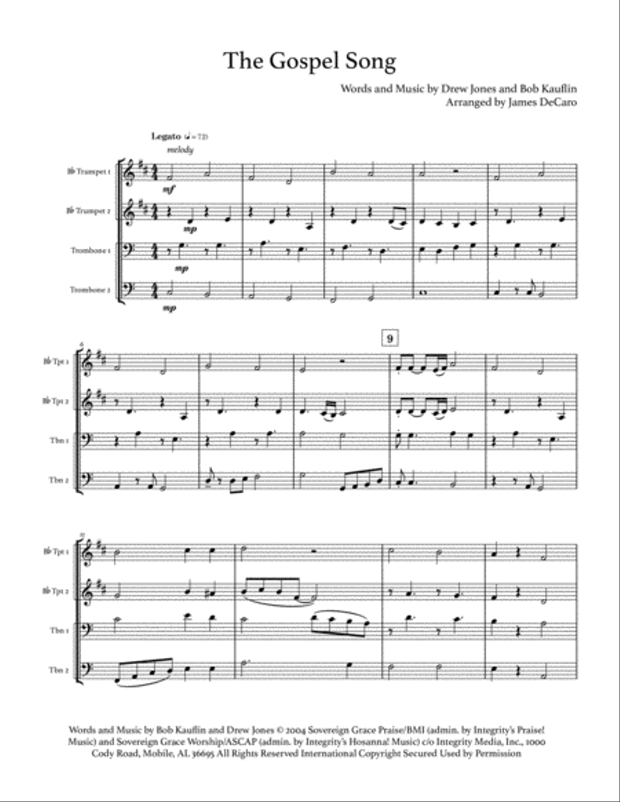 The Gospel Song Brass Ensemble scores gallery preview page 2