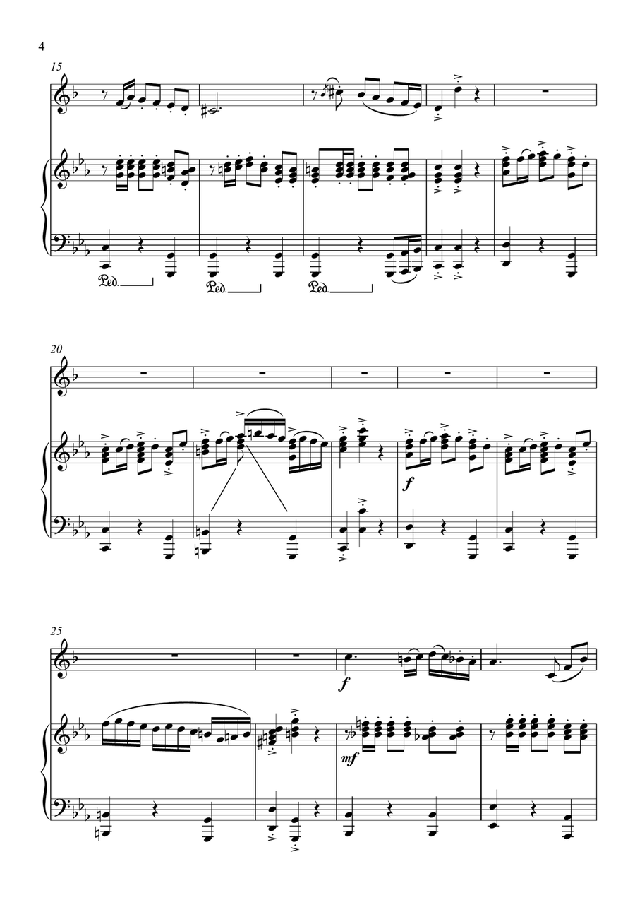 Tango Polonaise for any Bb Soloist and Piano Piano scores gallery preview page 4