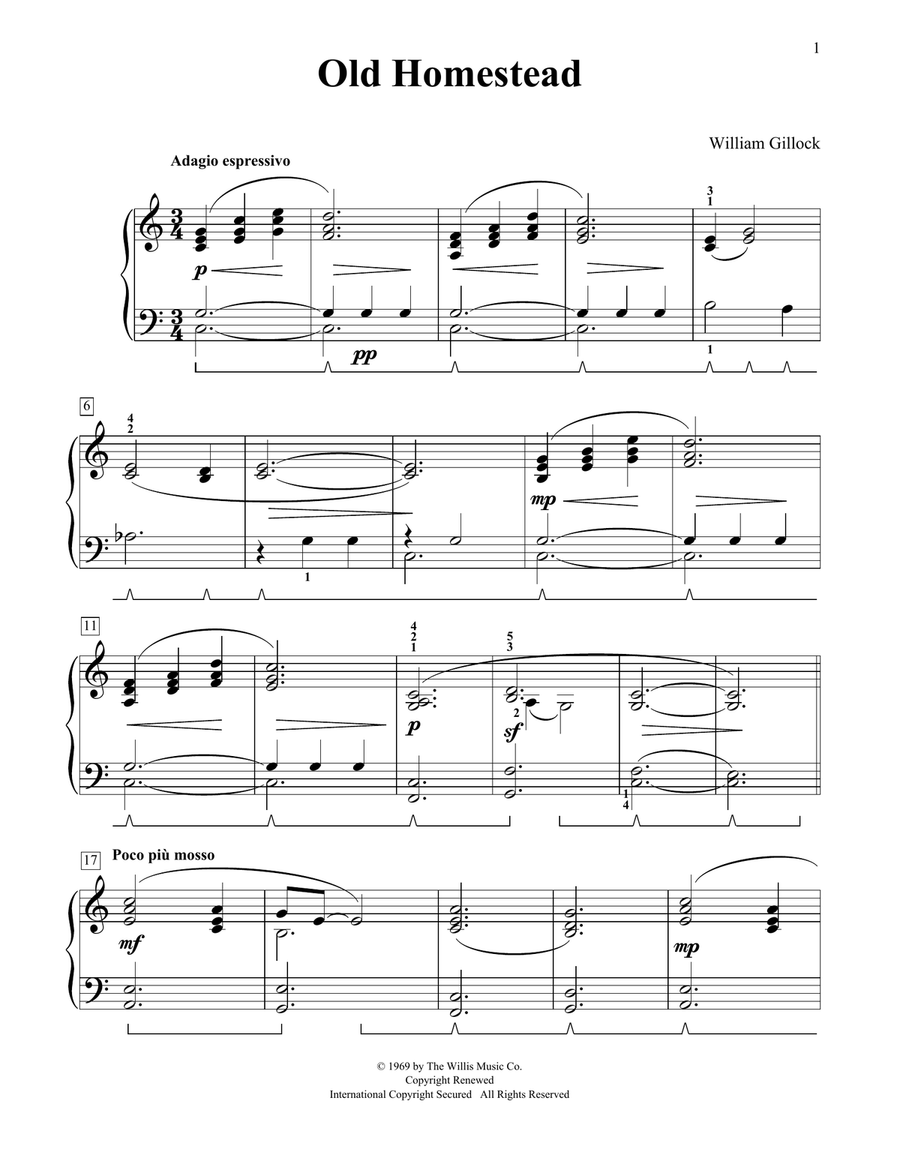 Old Homestead Old Homestead Piano Method scores gallery preview page 1