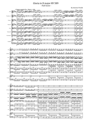 Book cover for Vivaldi - Gloria in D major, RV 589 Full Score Original