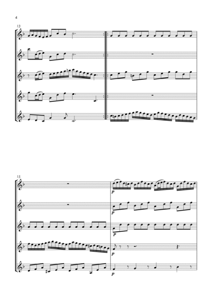Brandenburg Concerto No.3, 2nd & 3rd movements - flute quintet image number null