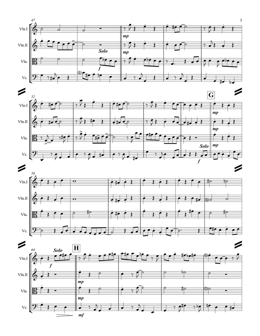 Let It Snow! Let It Snow! Let It Snow! String Quartet scores gallery preview page 4