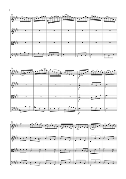 Bach: Concerto for Violin in E major Mov 3 for String Quartet - Score and Parts image number null