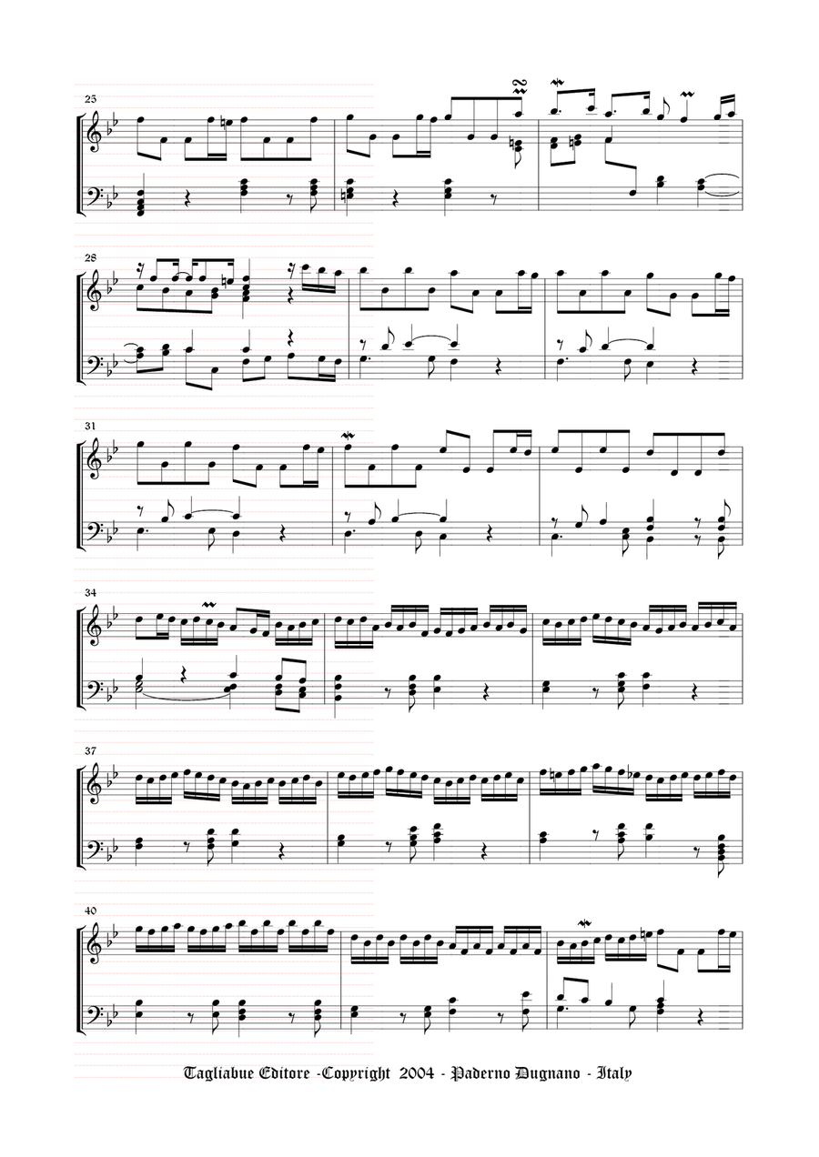 CONCERTO DEL SIGNOR TAGLIETTI appropriato all'Organo (3 staff) - Walther Organ Solo scores gallery preview page 3
