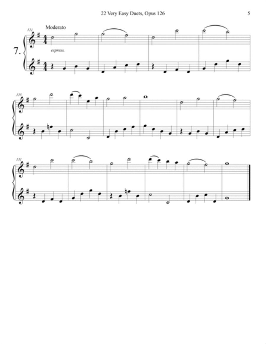 Sebastian Lee 22 Easy Duets Op. 126 for Two Violins String Duet scores gallery preview page 5