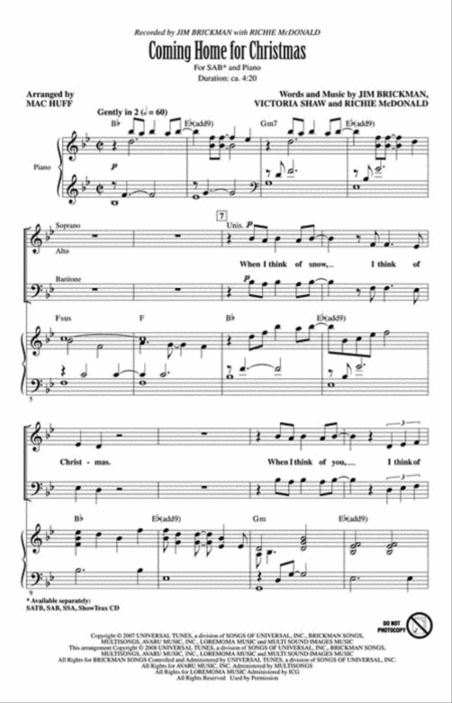 Coming Home for Christmas 3-Part scores gallery preview page 2