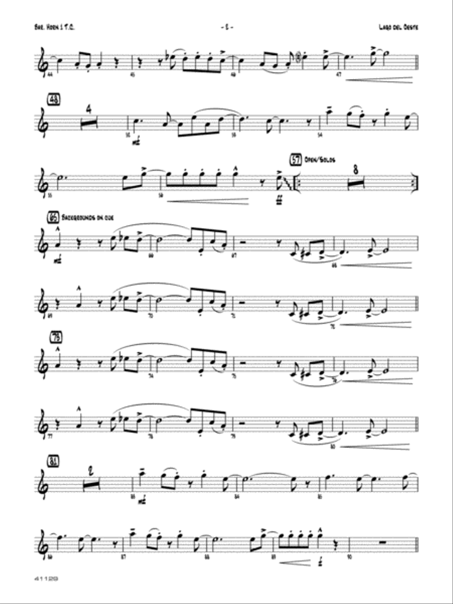 Lago del oeste: Baritone T.C. Jazz Ensemble scores gallery preview page 2