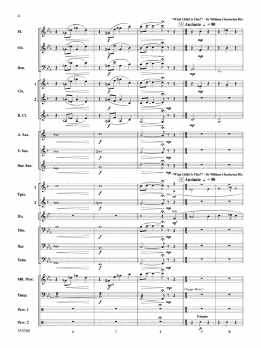 Two Famous Carols Concert Band scores gallery preview page 3