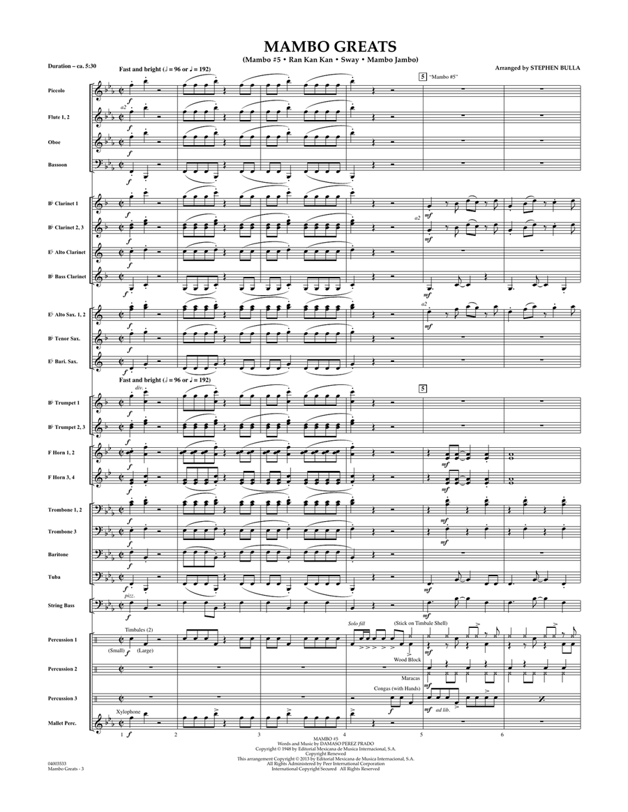 Mambo Greats - Conductor Score (Full Score) Concert Band scores gallery preview page 2