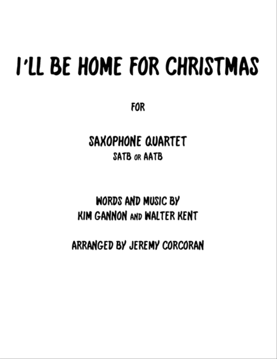 I'll Be Home For Christmas Woodwind Quartet scores gallery preview page 1