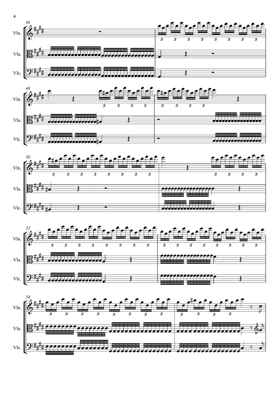 Vivaldi: Spring (complete) for string trio String Trio scores gallery preview page 6
