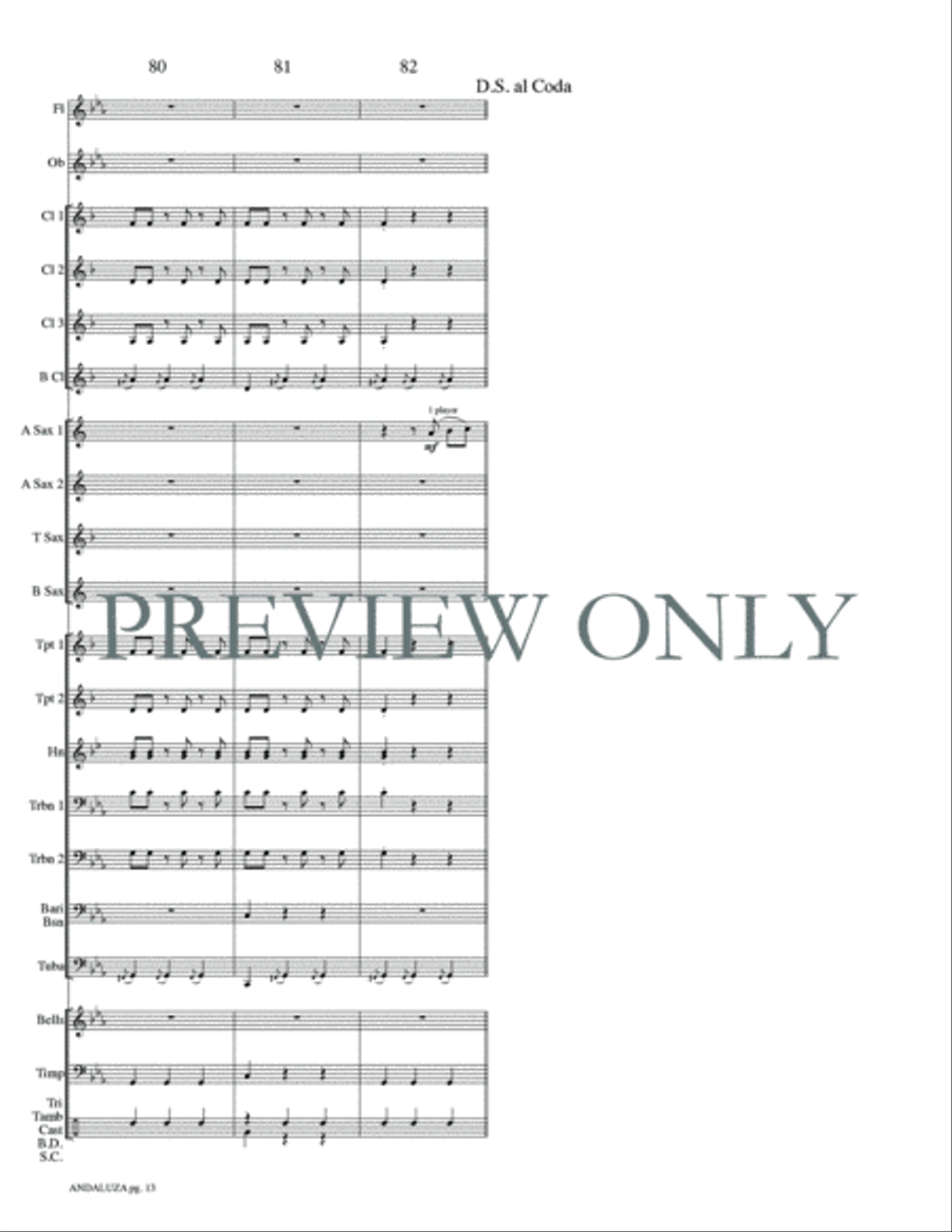 Andaluza -- Spanish Dance No. 5 Concert Band scores gallery preview page 16