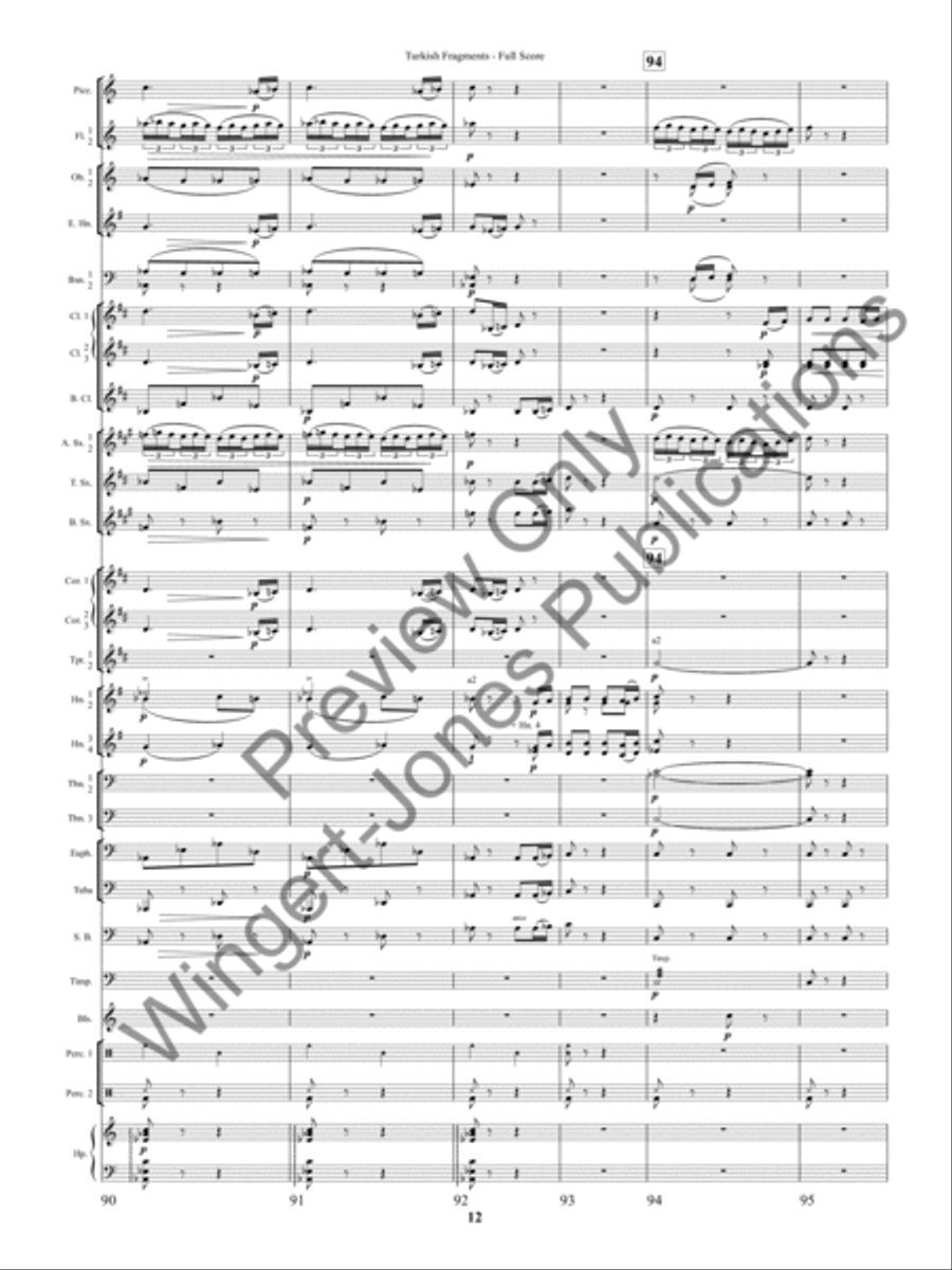 Turkish Fragments Turkish Fragments Concert Band scores gallery preview page 15