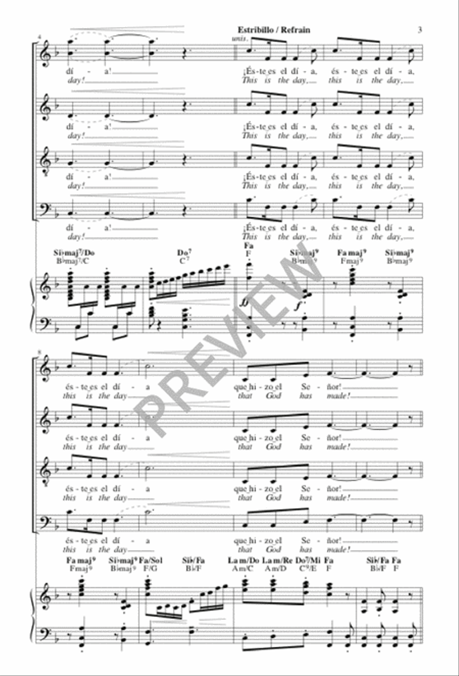 Éste es el día / This Is the Day Choir scores gallery preview page 3