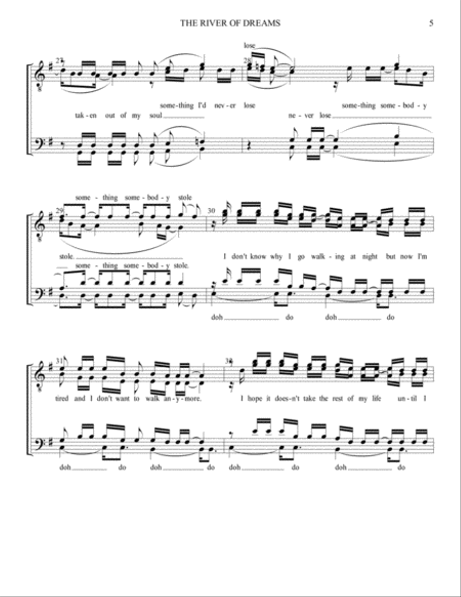 The River Of Dreams TTBB scores gallery preview page 5
