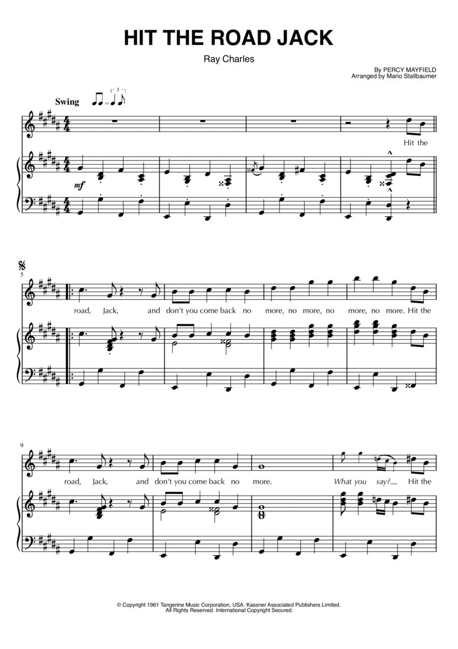 Hit The Road Jack Voice scores gallery preview page 1