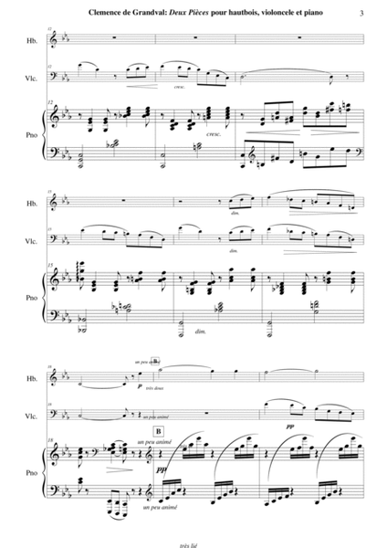 Clémence de Grandval: Deux Pièces: Romance et Gavotte for oboe, violoncello and piano