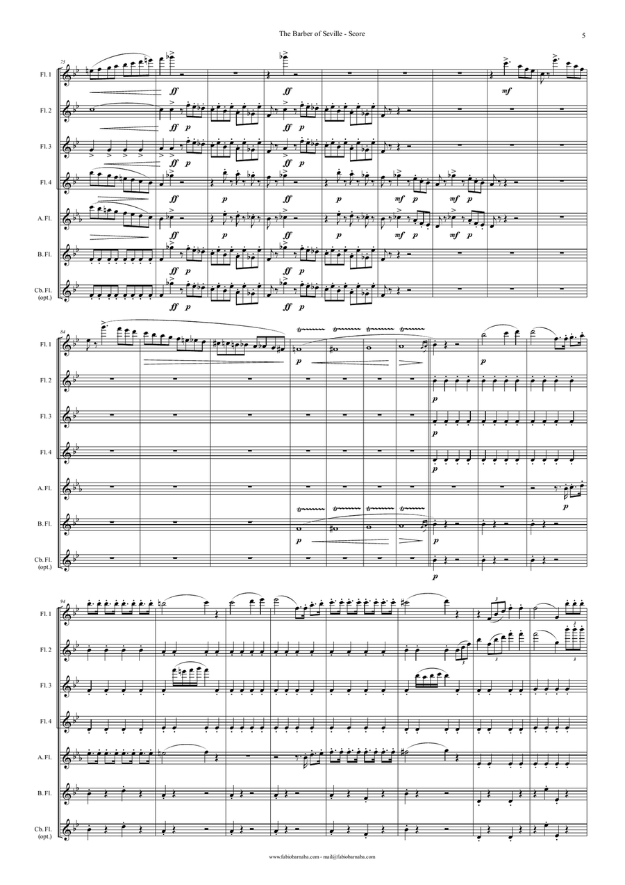 The Barber of Seville - Overture for Flute Choir Flute Choir scores gallery preview page 6