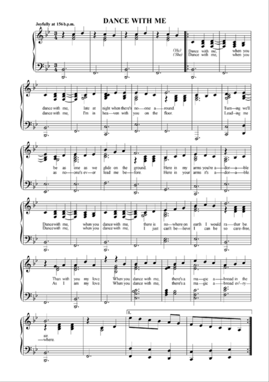 Dance With Me Dance With Me Voice scores gallery preview page 1