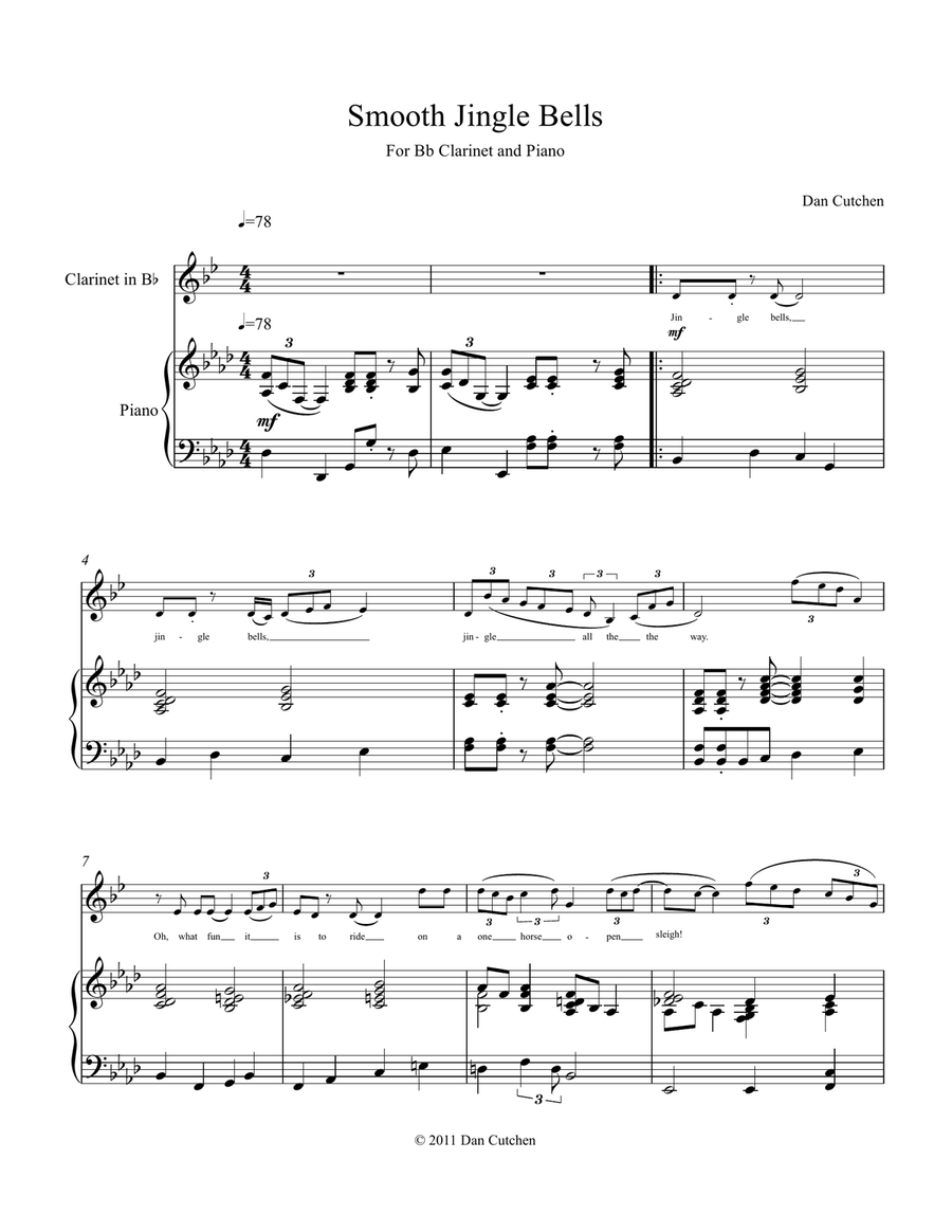 Bb Clarinet Smooth Jingle Bells jazz version B Flat Clarinet