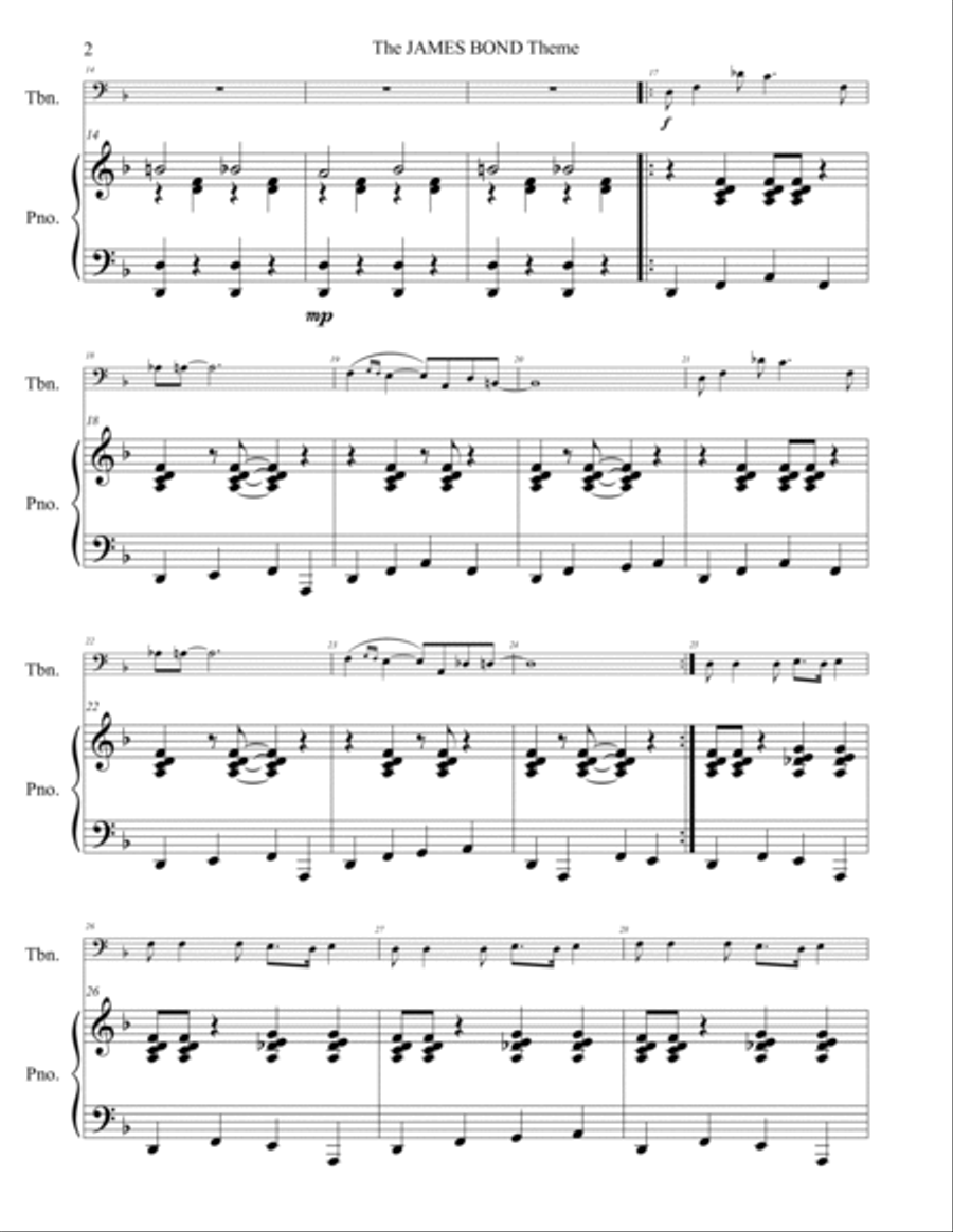 James Bond Theme Piano scores gallery preview page 3