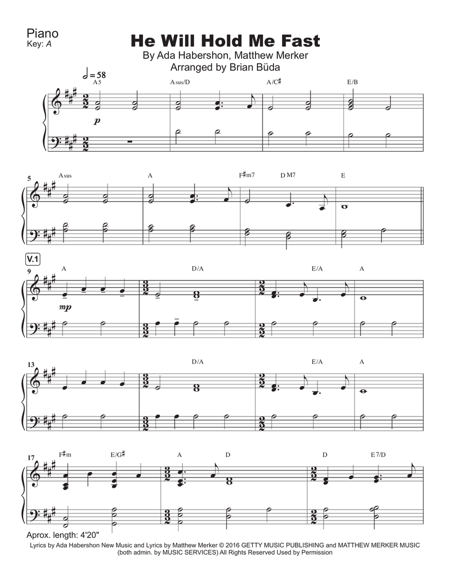 He Will Hold Me Fast Piano Solo scores gallery preview page 2
