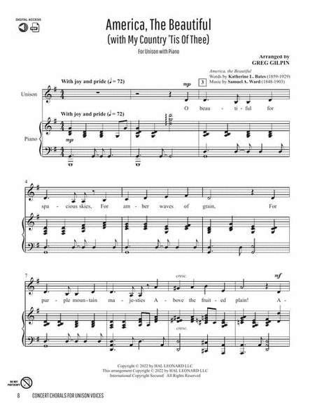 Concert Chorals for Unison Voices
