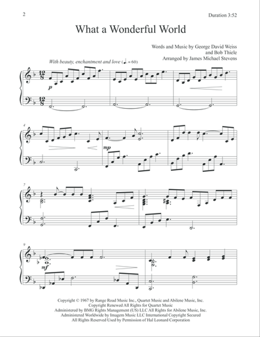 What A Wonderful World Piano Solo scores gallery preview page 2