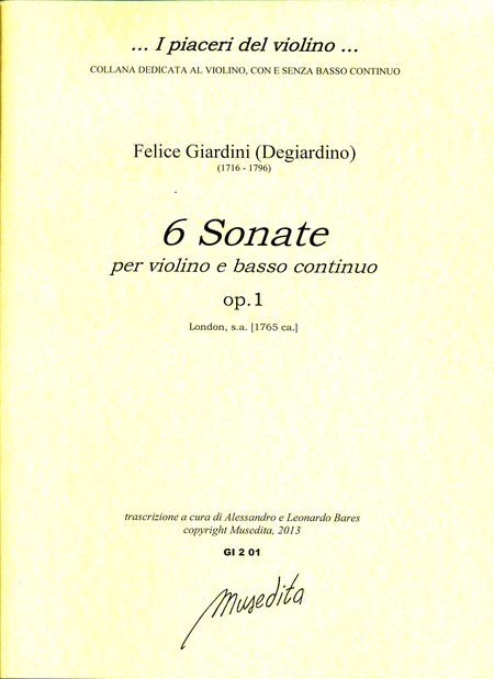6 Sonatas op.1 (Paris, 1765)