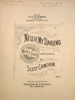 Nellie My Darling. Waltz Song