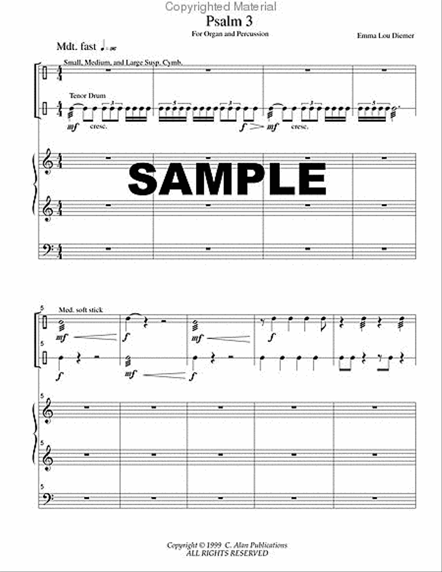 Psalms for Percussion & Organ Organ scores gallery preview page 2
