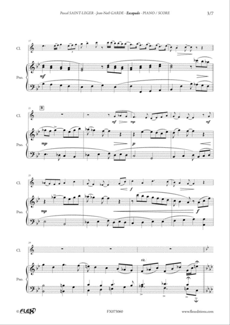 Escapade B-Flat Clarinet scores gallery preview page 3
