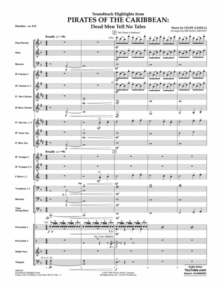 Pirates of the Caribbean: Dead Men Tell No Tales - Conductor Score (Full Score)