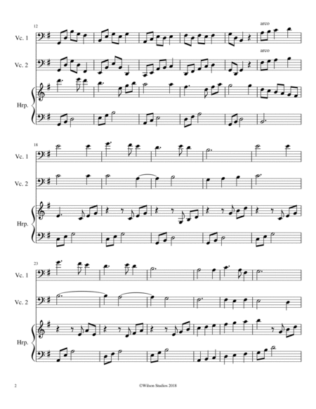 Silent Night--cello/cello/harp trio image number null