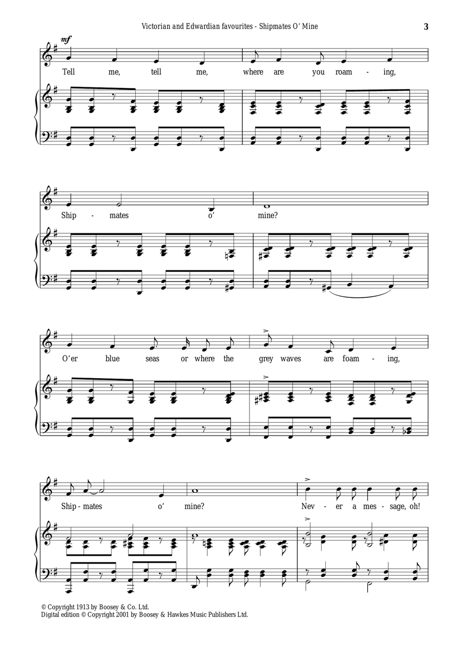 Shipmates O Mine Shipmates O Mine Piano, Vocal scores gallery preview page 3