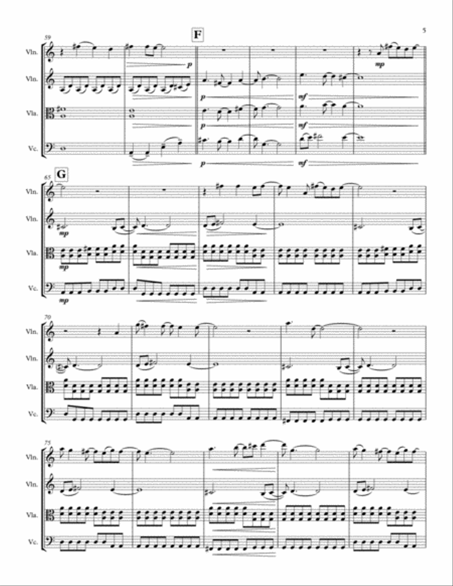 Beautiful Day String Quartet scores gallery preview page 5