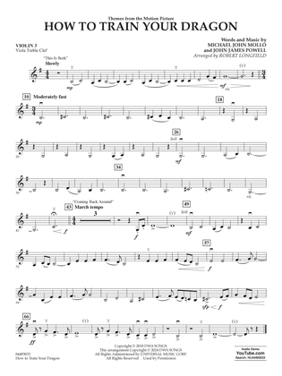 How To Train Your Dragon (arr. Robert Longfield) - Violin 3 (Viola T.C.)