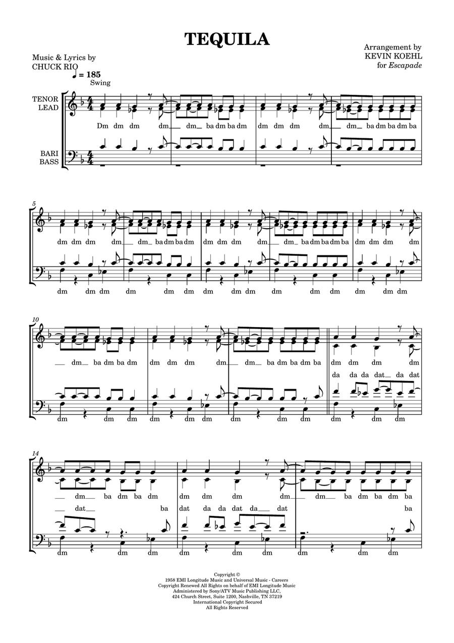 Tequila Tequila 4-Part scores gallery preview page 1