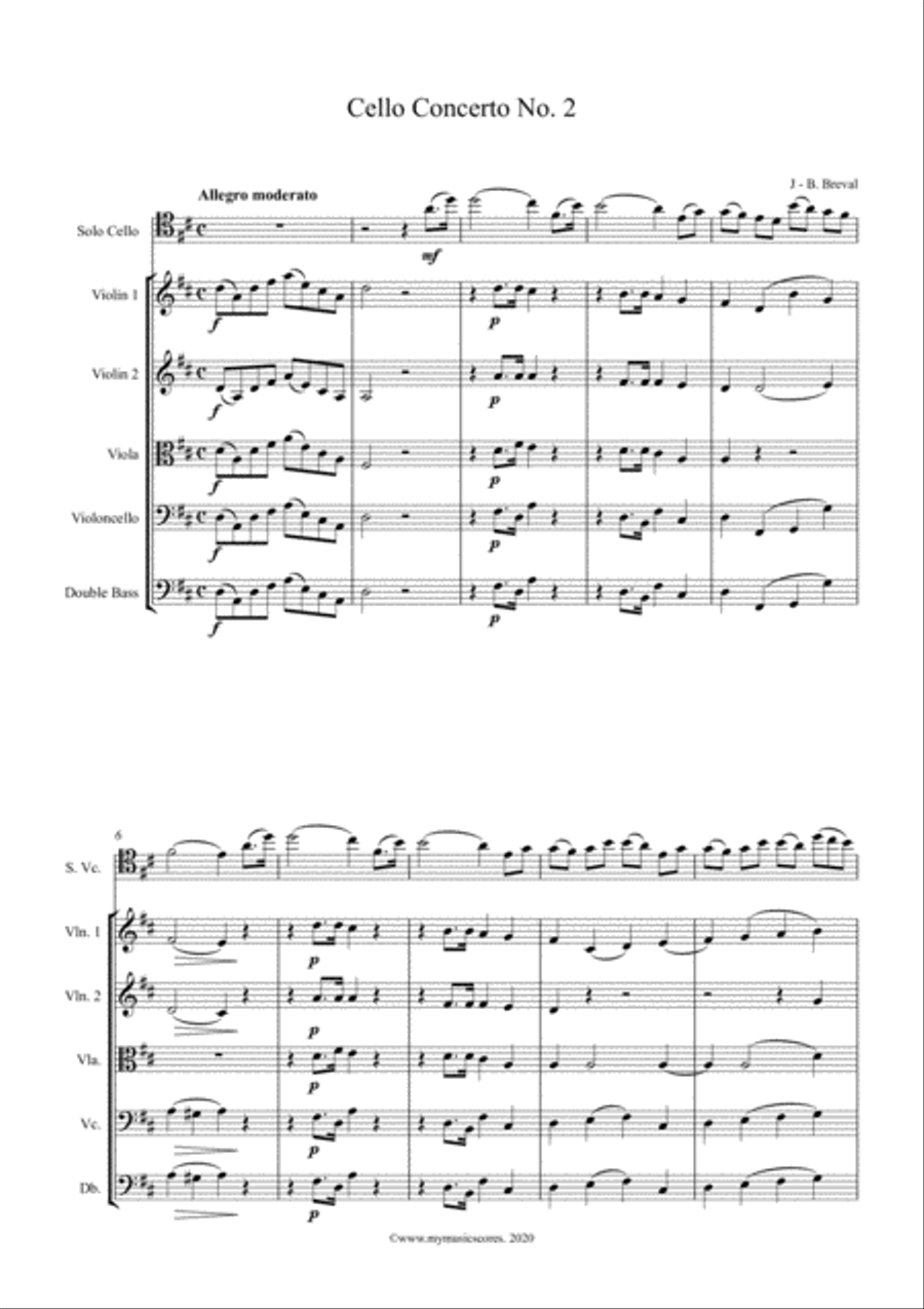 Breval Concerto No. 2 for Cello and String Orchestra image number null