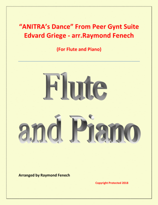Book cover for Anitra's Dance - From Peer Gynt (Flute and Piano)
