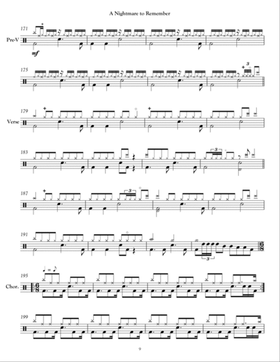 A Nightmare To Remember Drum Set scores gallery preview page 6
