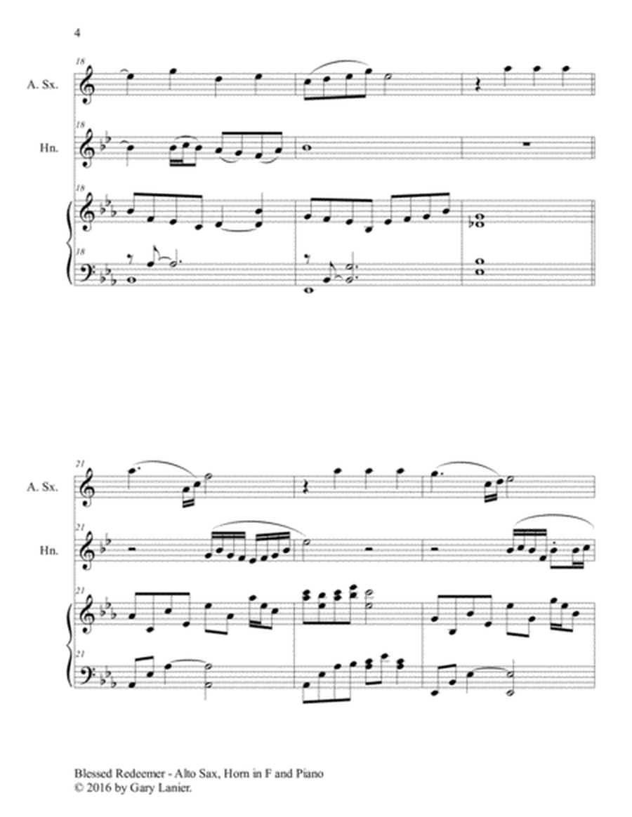 BLESSED REDEEMER (Trio – Alto Sax, Horn in F & Piano with Score/Parts) image number null