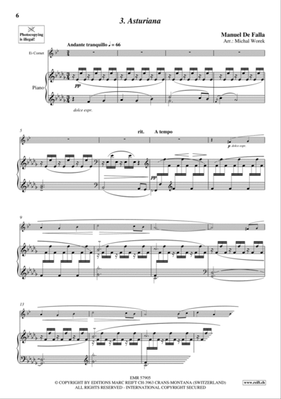 7 Popular Spanish Songs Cornet scores gallery preview page 6
