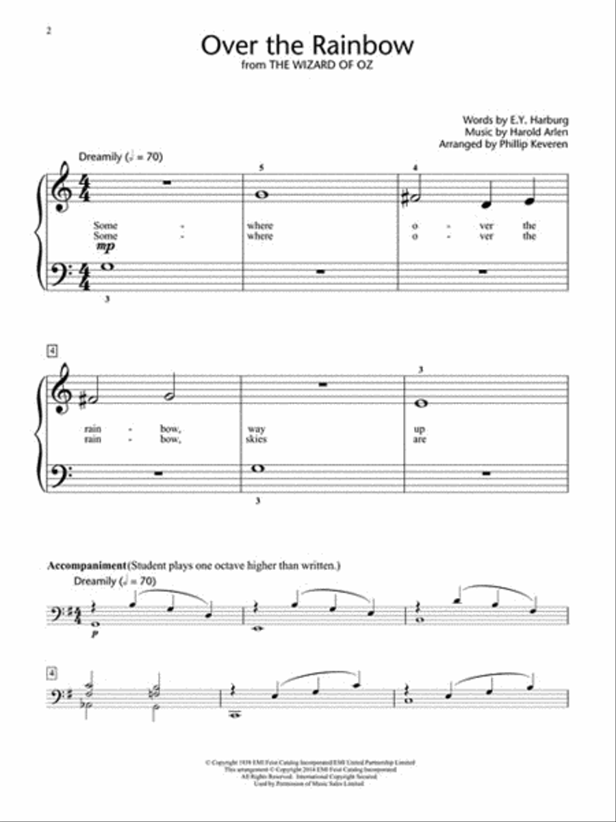 Over the Rainbow (from The Wizard of Oz) Piano Method scores gallery preview page 2
