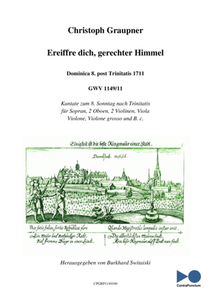 Book cover for Graupner Christoph Cantata Ereiffre dich gerechter Himmel GWV 1149/11