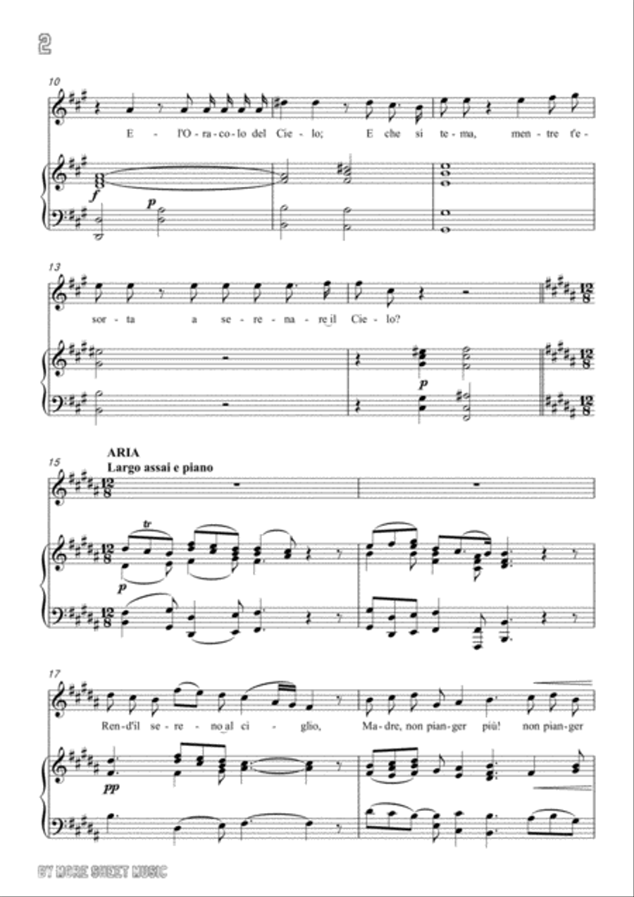 Handel-Rasserena,o Madre…Rend'il sereno al ciglio in f sharp minor,for Voice and Piano Voice Solo scores gallery preview page 4